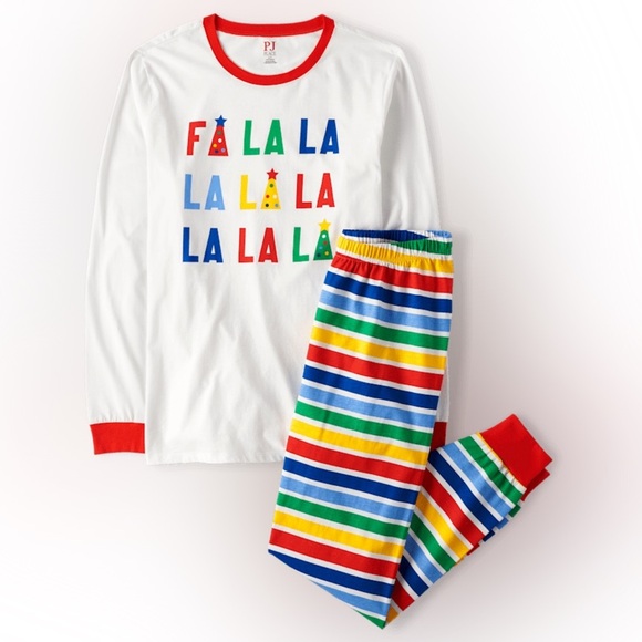Place adult family pjs Fa la la matching unisex adult size large 100% cotton - Picture 1 of 10